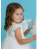 Ivory Glitter Flower Girl Dress Communion Dress